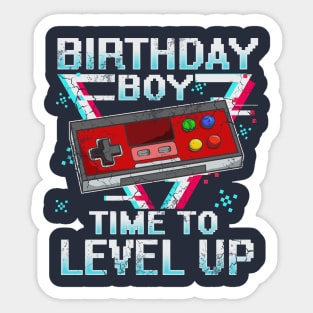 Birthday Boy Time To Level Up Retro Gamer Video Games Sticker